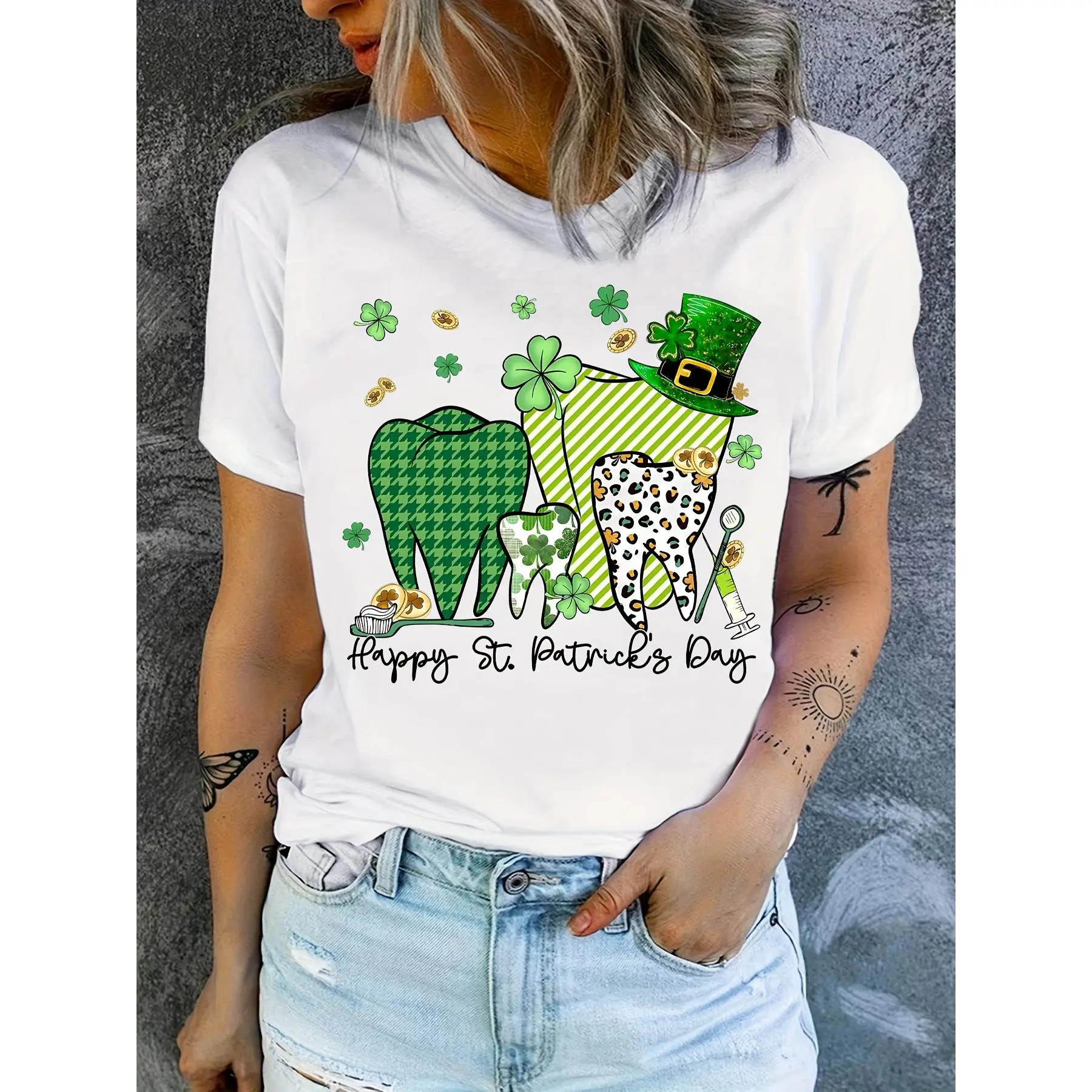 St. Patrick's Day Tooth Print T-Shirt, Dentist Group T-Shirt, Dental Assistant T-Shirt