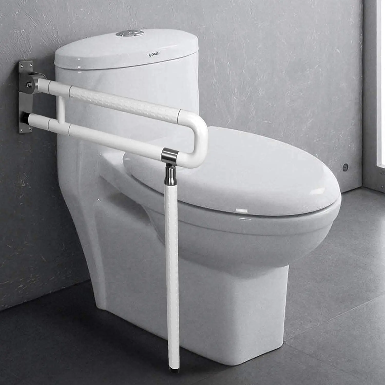 Nisorpa 29.5 in Foldable Flip-Up Stainless Steel Grab Rail, Anti-Slip Handrail, Safety Support for Elderly Bathroom Supplies