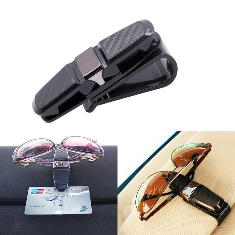 Mini Car Sun Visor Glasses Holder, Multifunctional Car Sun Visor Card Clip, Double-end Design Car Glasses Clip, Rotatable Car Interior Storage Clip, Universal Car Interior Accessories for Men & Women