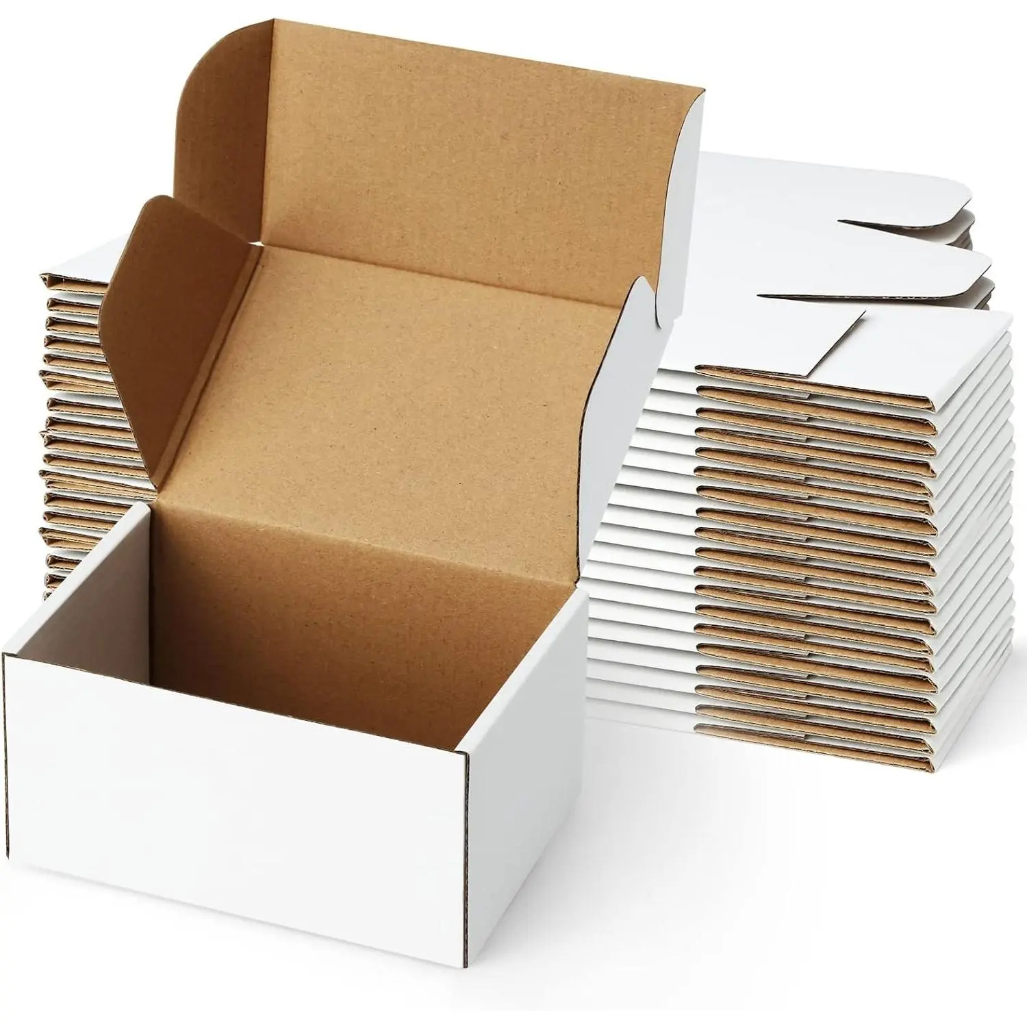 6x4x3 Inch Shipping Boxes, 25 Pack Small White Corrugated Cardboard Mailers for Packaging & Shipping, Small Business SuppliesGift