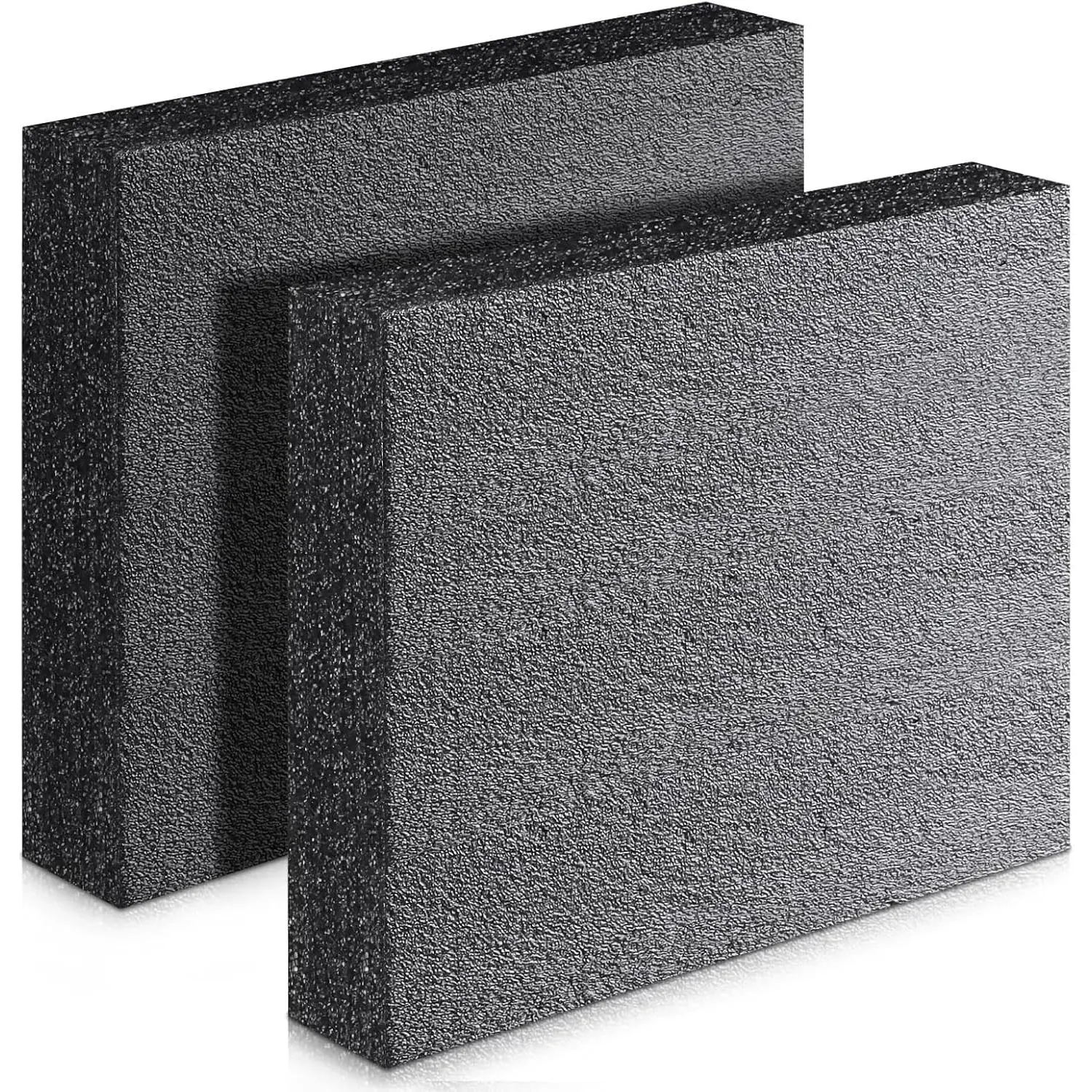 2 Pcs Polyurethane Foam Sheet 12 x 10 x 2.125 inch High Density Foam Board Insert Cuttable Packing Foam for Cases, Packing Foam Pads for Toolbox Camera Storage and Crafts (Black)
