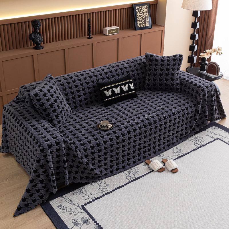 Geometric Pattern Sofa Cover, 1 Count Soft Comfortable Washable Sofa Slipcover, Dustproof Couch Protector, Universal Sofa Protector, Dustproof Sofa Protector for Home Living Room Bedroom Hotel Dormitory, Elastic Sofa Slipcover, Sofa Couch Covers