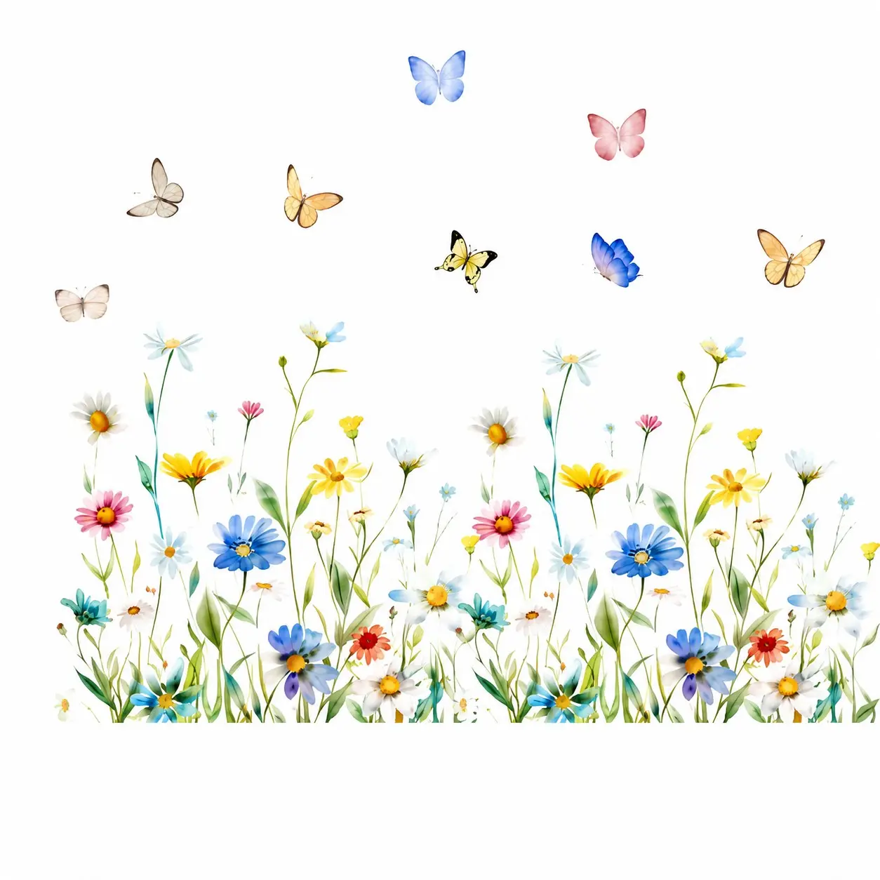 Flower & Butterfly Pattern Window Sticker, Window Decal, 1 Sheet Double Sided Visual Decorative Sticker, Decorative Sticker for Home Living Room Bedroom, Butterfly Stickers