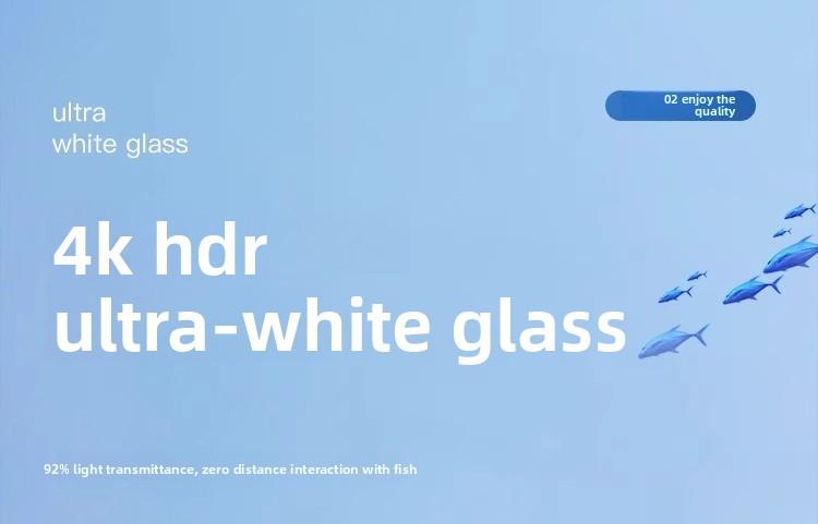 Hot Bending Ultra Clear Glass Fish Tank Self-Circulating Eco Aquarium Small Desktop For Living Room Home Decor Smart with LED Light and Filter Deshedding Brush Pets Dragon Stone Decoration