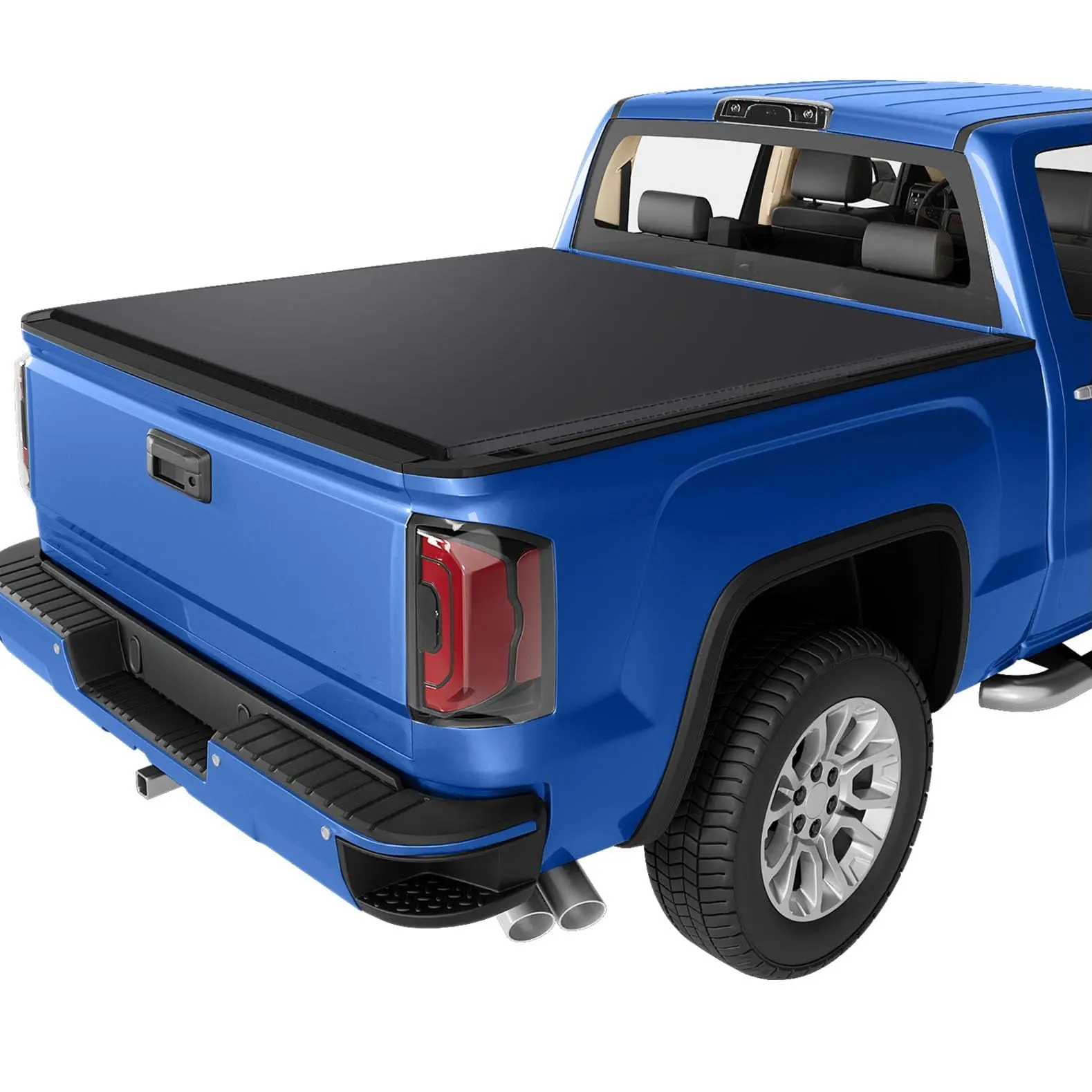 GARVEEQuad Fold Soft Tonneau Covers for Silverado 1500 (2014-2018) in 6.6ft and 5.8ft lengths, offering durable protection and easy access to enhance truck bed style and functionality