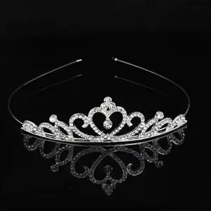Metal Rhinestone Crown Headband Bow Decor Party Stage Hair Jewelry