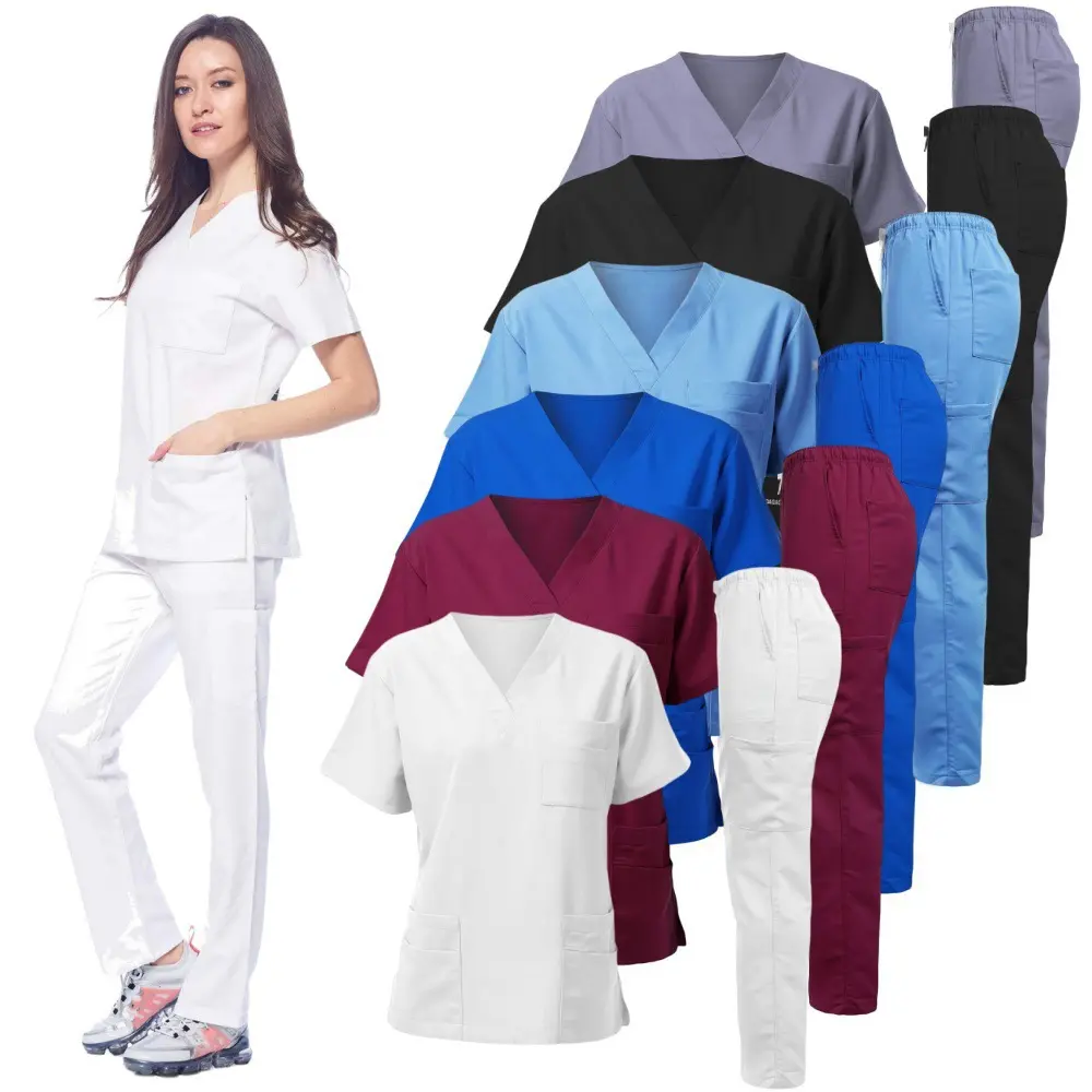 Dental and Oral Hospital Scrub Suits, Men's and Women's Short-Sleeve Scrub Suit Set, Two-Piece Doctor's Workwear Surgical Gown