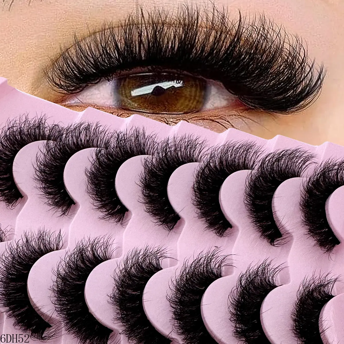 7 Pairs D Curl Dramatic Fake Fur Eyelashes Reusable, Fluffy False Eyelashes Soft Comfortable Cartoon Lashes, Natural Full False Cat Eye Cosplay Makeup Essential
