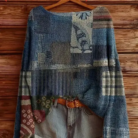 Women's Long Sleeve Top, Fall & Winter Fashion, Digital Print, Trendy Ladies' Clothing, All Over Print, Casual Daily Tops