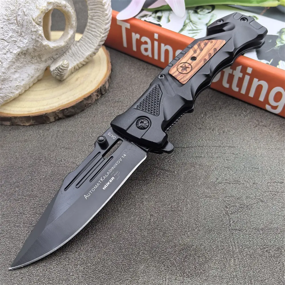 New High-Quality Pocket Knife Folding Knife, 3cr13 Steel Blade, Stainless Steel + Colorful Wood Handle, Ideal for Outdoor Activities, Camping Portable Knives, Collectible Gift