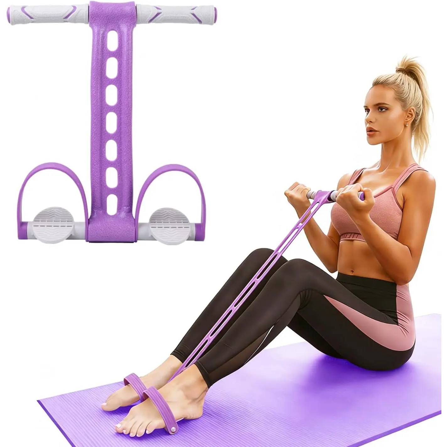 outdoors Pedal Resistance Bands with Handles Exercise Bands Multifunction Tension Rope Fitness for Working Out Arm Abs Legs Stretch Bands