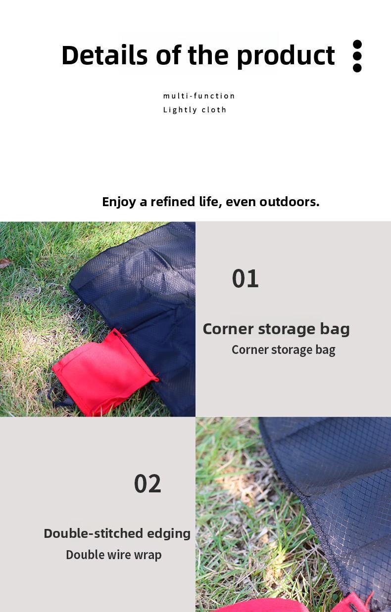 Ultra Thin Pocket Picnic Mat, Waterproof Sandproof Beach Blanket, Lightweight Foldable Portable Moisture Proof Mat for Beach