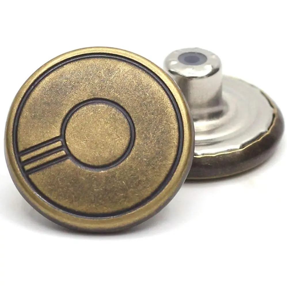 12 Sets Brass Jean Tack Buttons  No Sew Metal Buttons