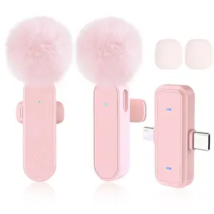 Wireless Clip Mic, Sleek Compact Design, Long Standby, Noise Reduction, Fast Connection, Ideal for Live Broadcast, Vlog, Video Shooting