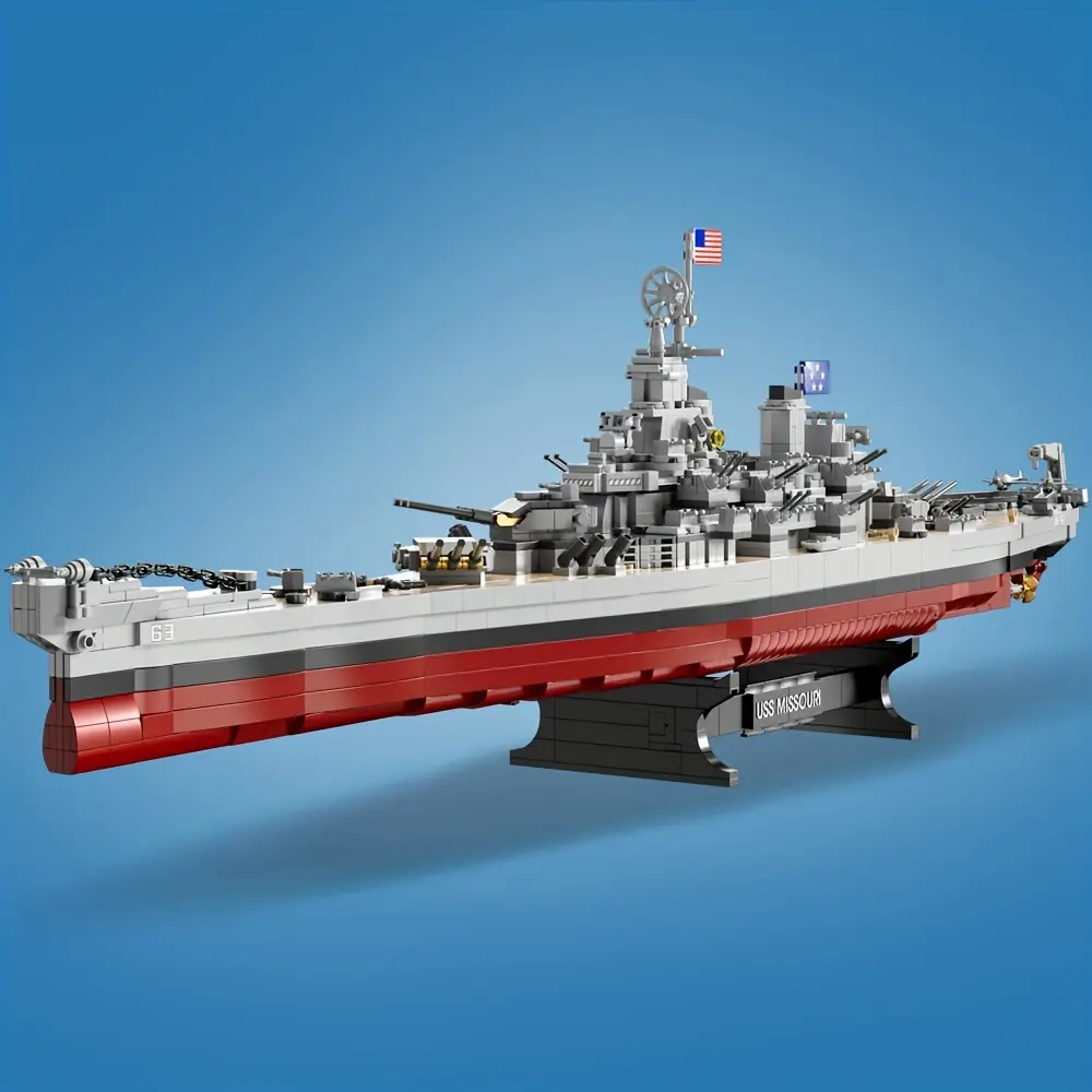 2228pcs, USS Missouri Battleship Construction Kit Building Block Set, Military Series Historical Warship Model, Adult Collection Display, Hobbyist Gift, FC4203