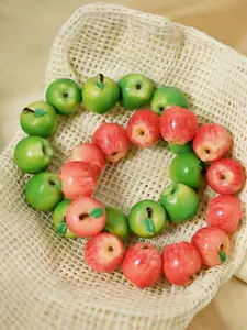 2pcs Fruit-Shaped Bead Stretch Bracelet, & Apple-Inspired, Cute Spring Vacation Jewelry, Women's Fashion Accessory