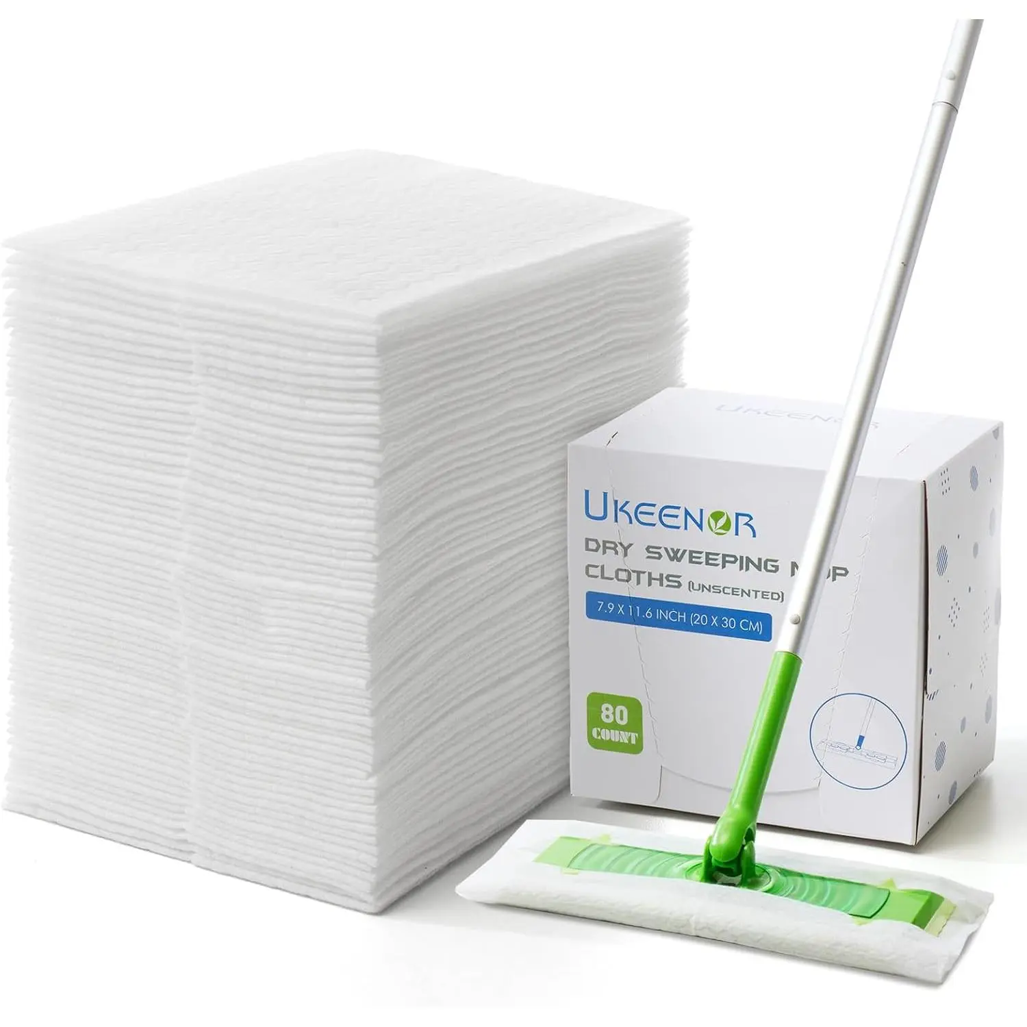 Dry Mop Refills - 160 Count Disposable Dusting Cloths - Electrostatic Cloths - 7.9"x11.6" Box Packing