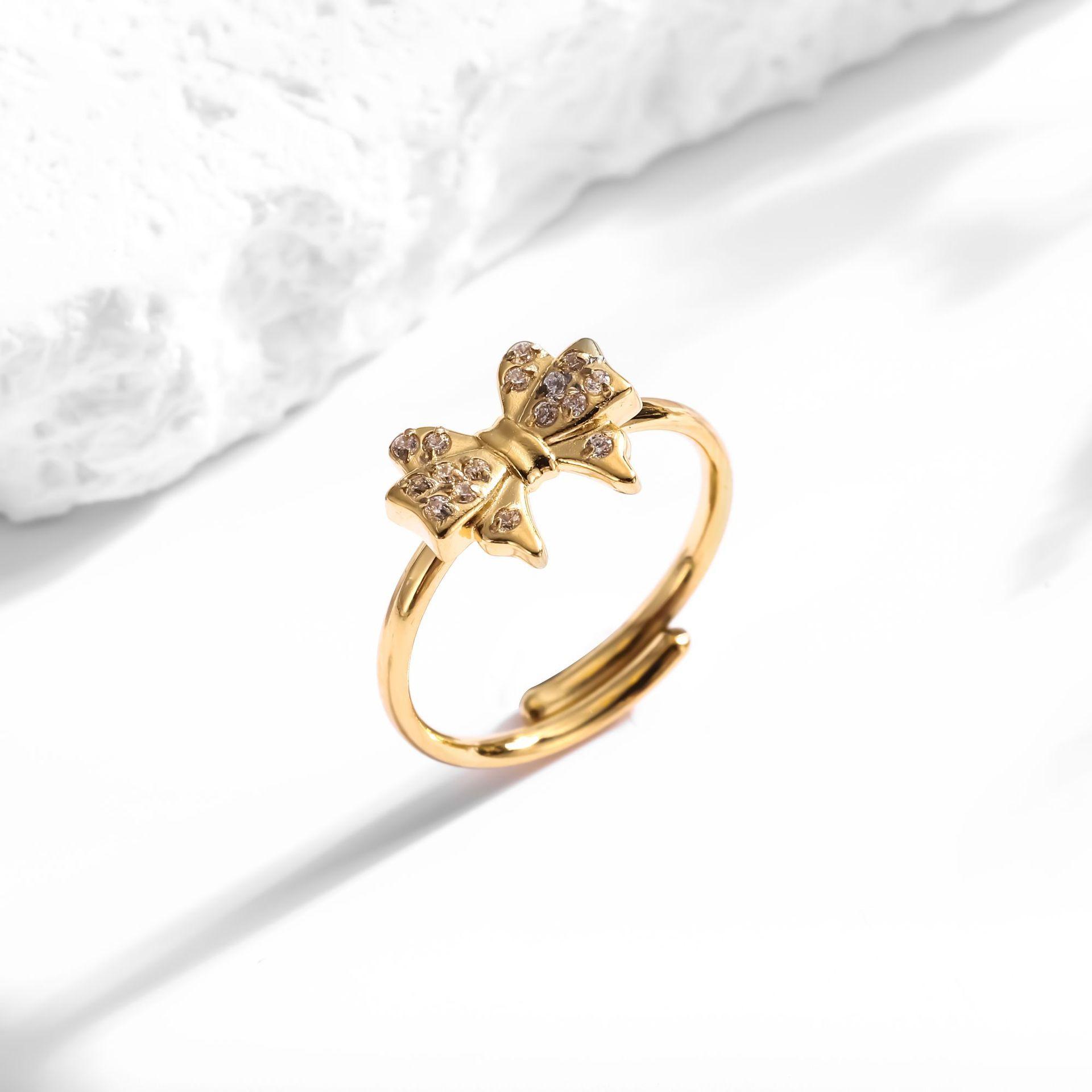 Mothers Day Gifts Bow Rings for Women Mother Daughter Cubic Zirconia Bow Knot Tie Ring Cute CZ Friendship Promise Stack Ring Anniversary Birthday Jewelry Gifts for Sister