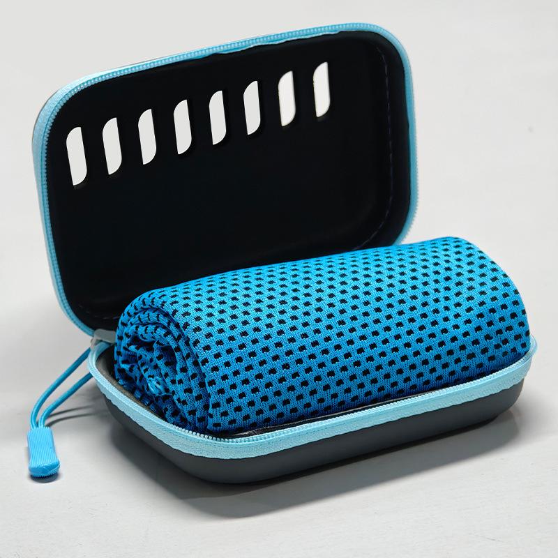 Cooling towels with storage boxes, quick-drying sports towels, portable breathable towels, quick-drying towels suitable for fitness, travel, yoga, and sports