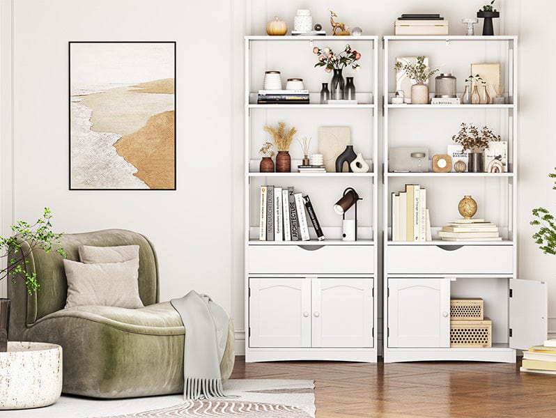 64 Inches Freestanding Storage Cabinet Furniture White