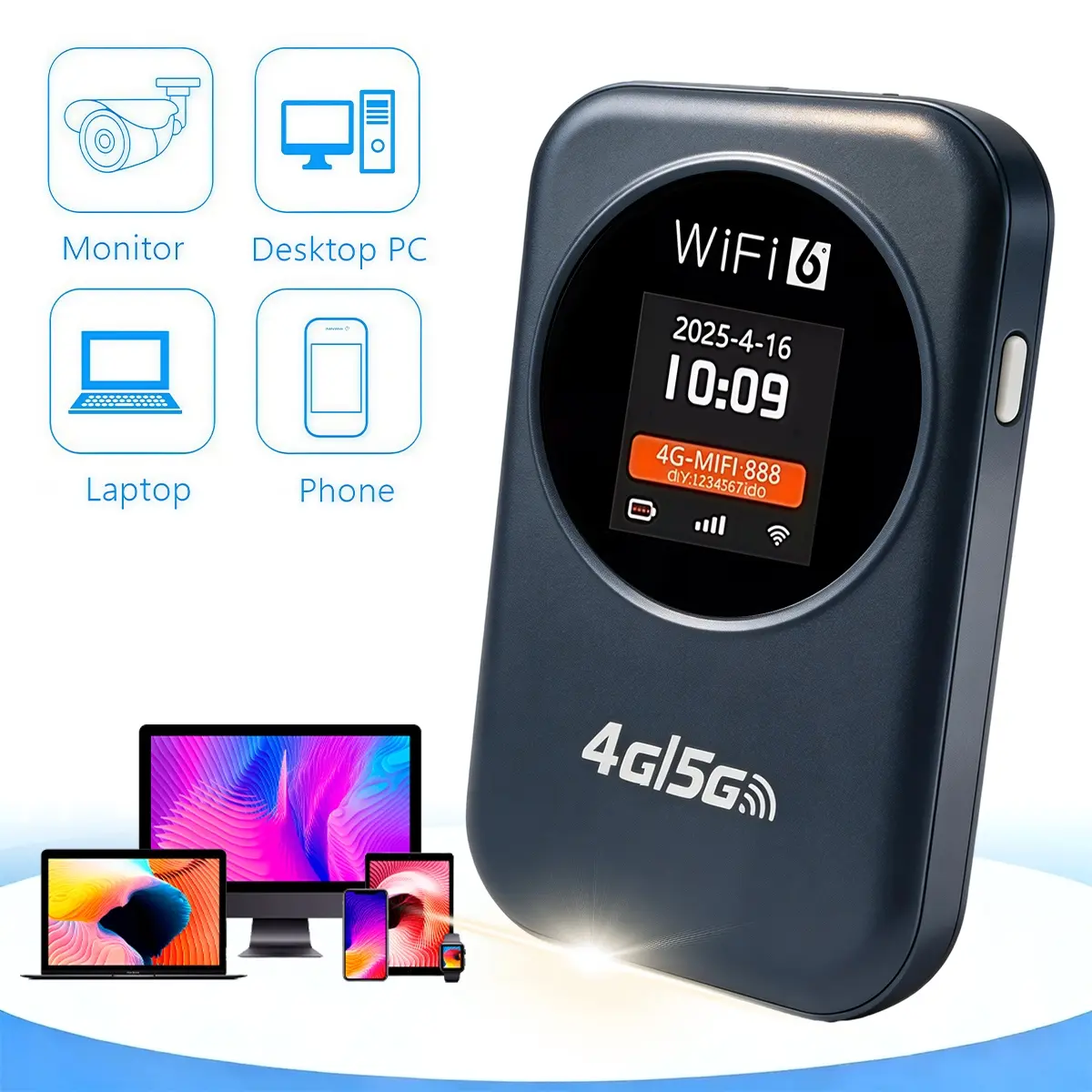 4G LTE Portable WiFi Hotspot, 300Mbps High Speed, Multi-device compatibility, Plug & Connect, Long battery life, Mobile Hotspot Device for Travel, Business, RV, Cruise, Portable Internet Hotspot