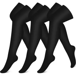KING Knee High Elastic Tight Performance Multi-Sport Mid-Crew Socks (3 Pairs) for Women & Men - Athletic Socks for Running, Cycling, Elastic Socks, Mid-Crew Sports Socks