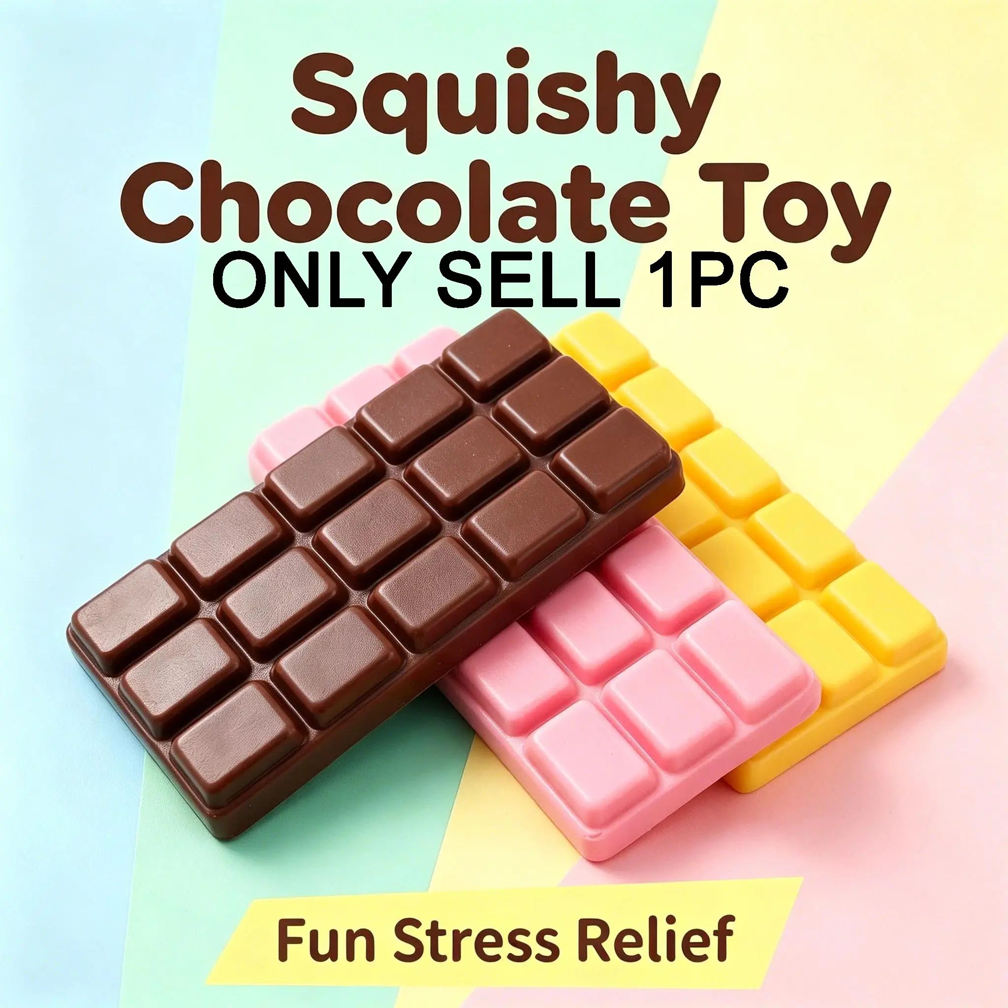 Simulation Chocolate Bar Squishy Toy Slow Rising Fidget Toy Stress Relief ASMR Decompression Anti Anxiety Desktop Prank Gift