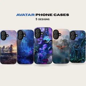 Avatar Inspired Phone Case | Blue Alien Fantasy Aesthetic iPhone Case | Sci-Fi Jungle Movie Fan Art Design | Suitable for iPhone 17-11 Pro Max/Plus and  Samsung Galaxy S23-25