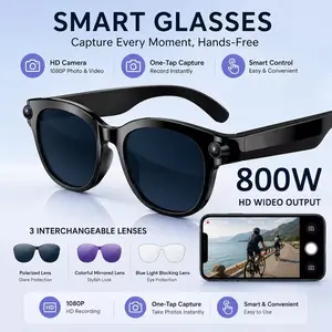 All-In-One M89s Smart Glasses, 800 Pixel Lens + Full Ai Features, Recording & Meeting Notes, Ideal for Business Office Use