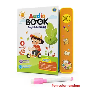 New Kids English Electronic Book Toy with Recording Function, Includes Reading Book and Erasable Marker, Perfect Gift for Boys and Girls, Requires 3 Aa Batteries