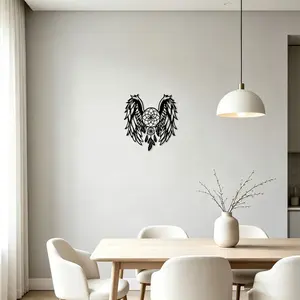 Iron Angel Wings Dream Catcher Wall Decor, Perfect Gift for Birthday, Moving, Christmas, Halloween, Easter, Living Room, Bedroom, Patio
