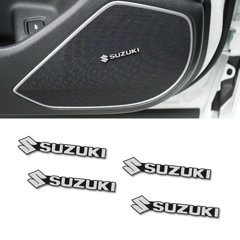 Car Audio Sound Speakers Stickers Decals 3D Aluminum Badge Emblem Interior Accessorie For Suzuki Jimny Swift SX4 S-Cross VITARA IGNIS eVITARA Fronx Across Swace Ertiga S-Presso XBEE Baleno