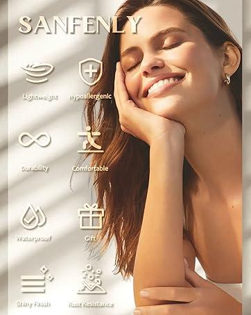 Sanfenly34PCS Lip Rings for Women Men 16G Medusa Labret Lip Piercing Jewelry 6MM 8MM Lip Ring Studs Silver Gold Black Rose Gold Tragus Helix Cartilage Earrings