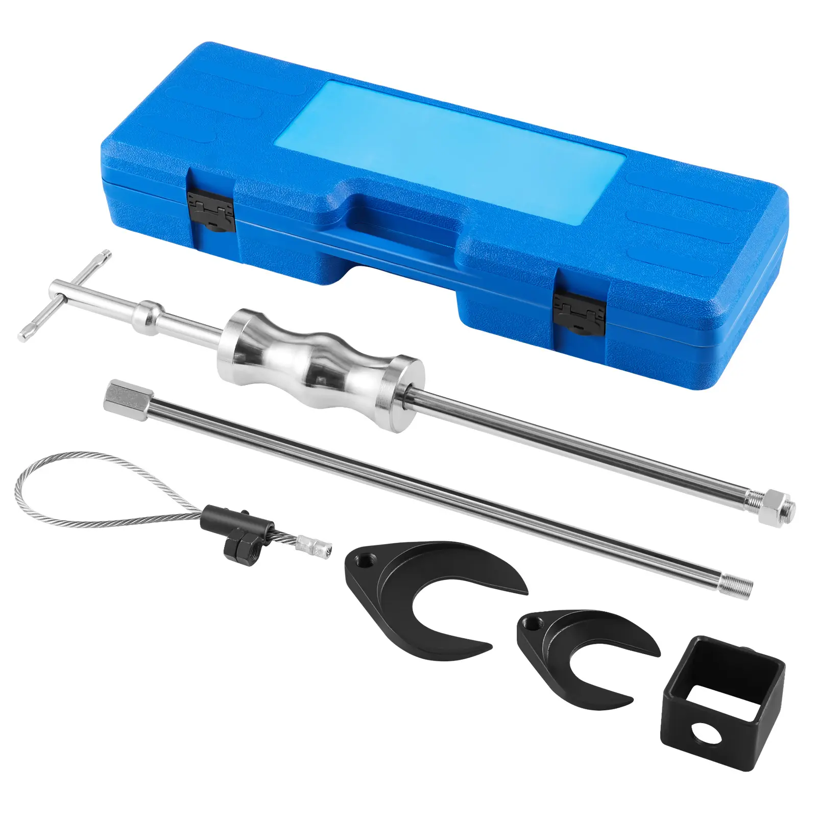 Inner CV Axle Puller Tool Set with 5/8 in-18 Slide Hammer & 2-Inch 2.5-Inch CV Joint Fork Adapter, Inner CV Joint Removal Tool Kit, Heavy-Duty Front Wheel Drive Axle Puller Slide Hammer Set