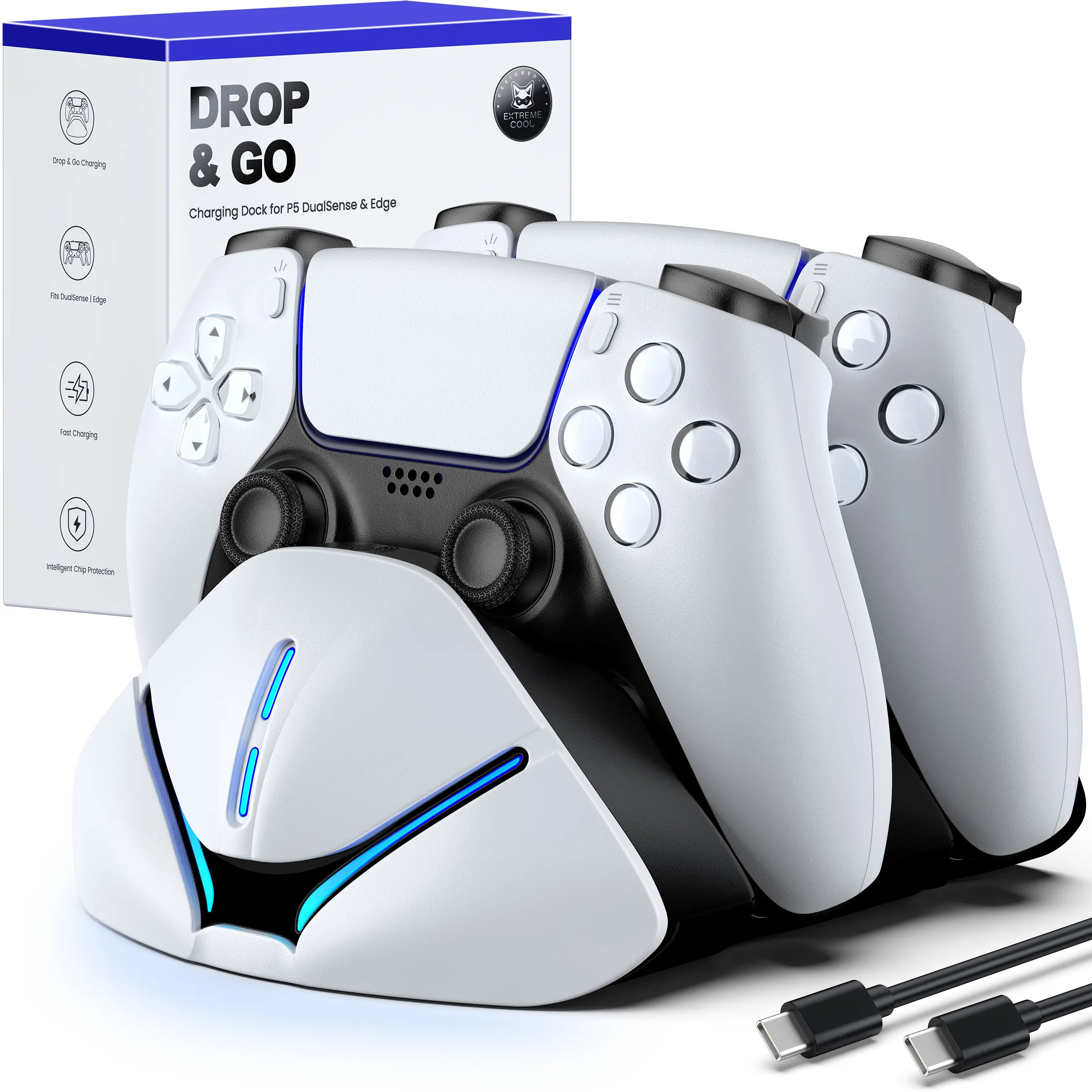 PS5 Controller Charger Dual Fast Charging Station for PlayStation 5 Charger Dock