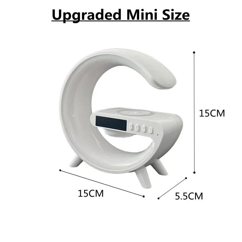 Multifunction Wireless Charger Stand Pad RGB Light Alarm Clock Speaker  Mini Fast Charging Dock Station