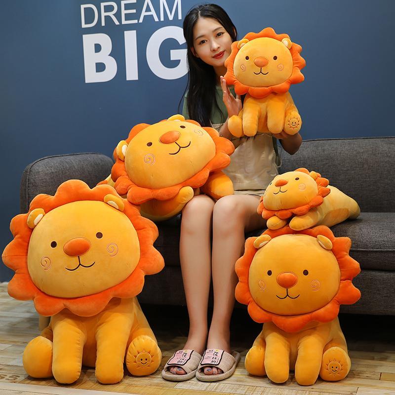 1pc 35/50cm Lovely Smile Lion Plush Toys Cartoon Sunshine Lion King Pillow Stuffed Soft Animal Cushion for Children Girls Gifts
