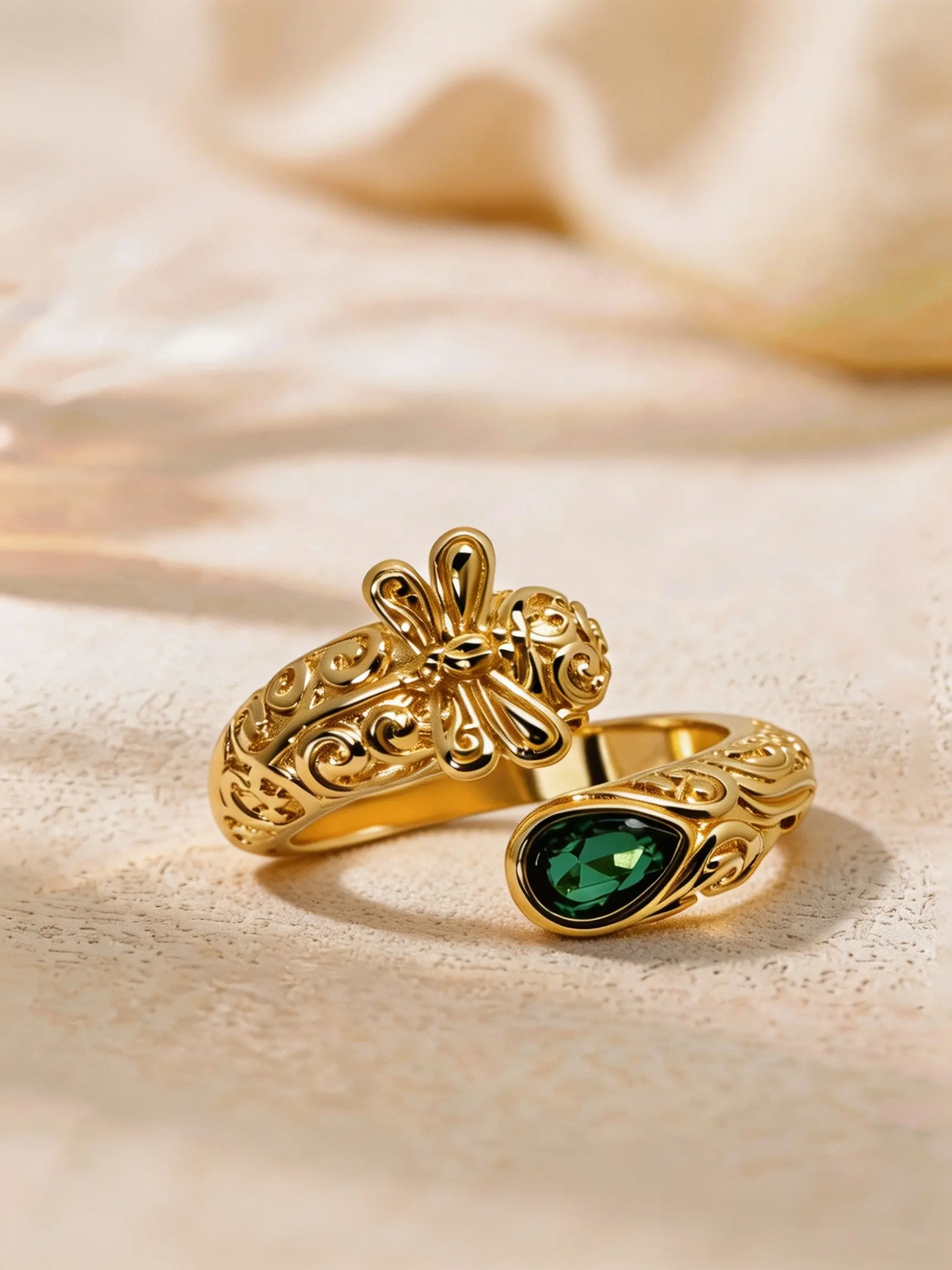 Adjustable Dangle Dragonfly Ring with Water Drop Zircon, Boho Style Hypoallergenic Tarnish-Resistant Jewelry for Women, Perfect for Daily and Special Occasions