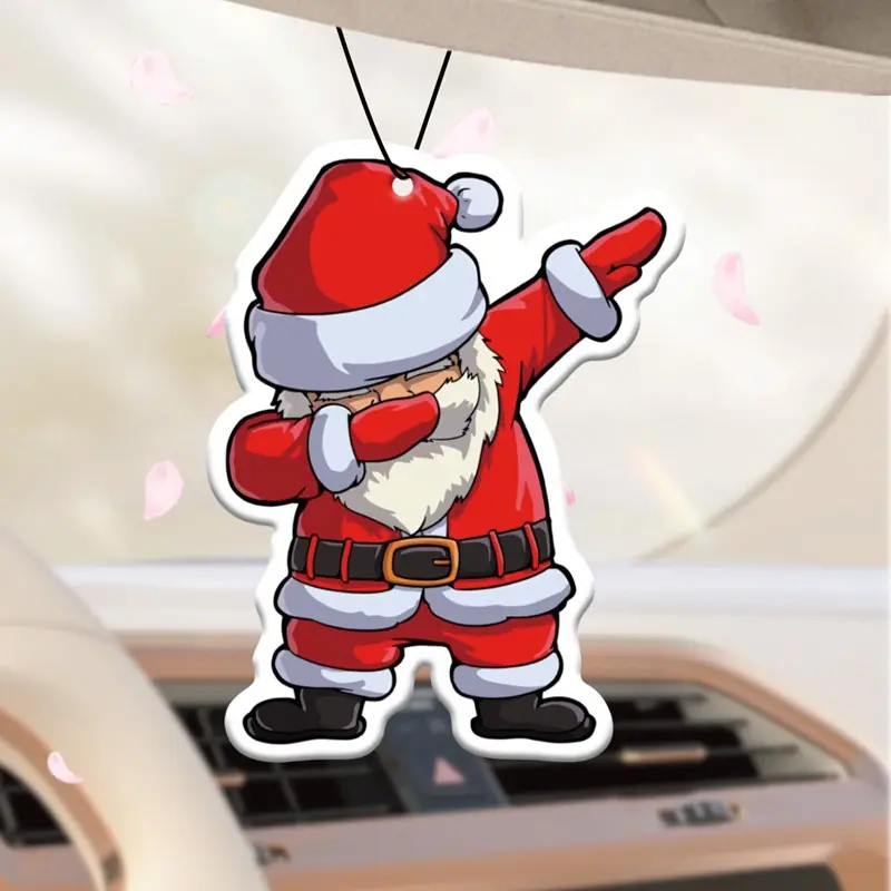 Hilton Dabbing Santa Claus Christmas Car Air Freshener, Natural Fragrance, Alcohol-Free, Long Lasting, Heat & Sun Resistant, Multi-Use