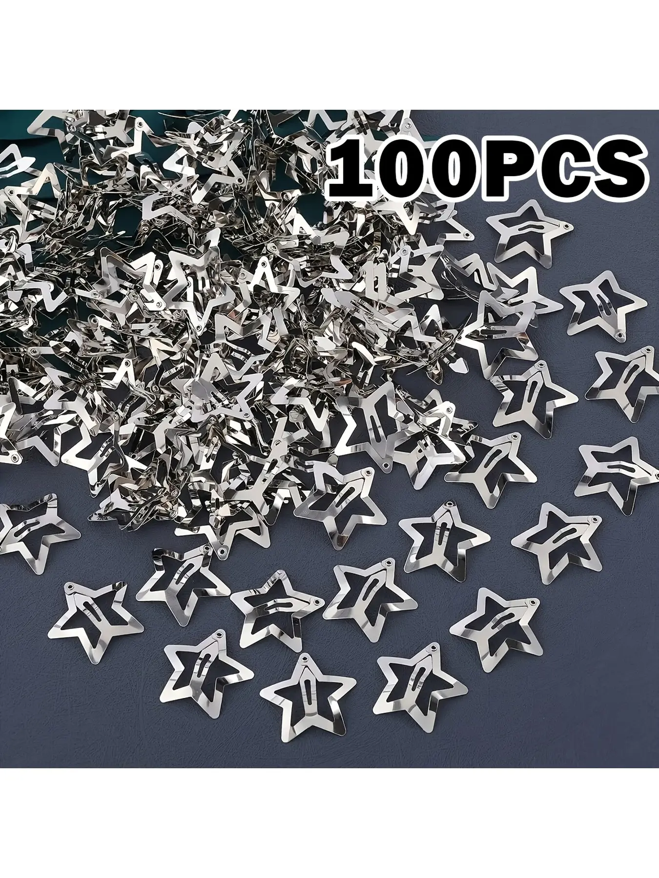 100 Pieces Silver Star Hair Clips Y2K Style Punk Side Clip Hair Accessories for Hairstyle Styling Loose Hair Bangs Various Looks Secure No Damage