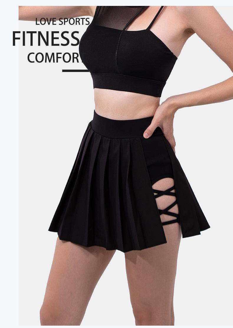 Yoga Pleated Skirt for Women, High-Waisted Sports Short Skirt, Quick-Dry Outdoor Running Anti-Exposure Tennis Skirt