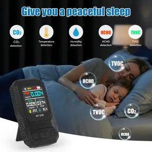 oein 5-in-1 Portable Air Quality Monitor | Formaldehyde and Carbon Dioxide Detector with Real-time Temperature and Humidity Data and Alarm Function | USB Rechargeable Indoor Air Analyzer Suitable for Homes, Offices, Travel, Camping, and Hotels