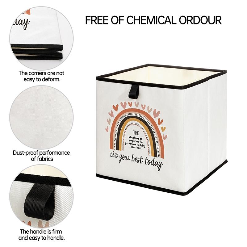 Rainbow Pattern Open Storage Box, Stackable Drawer Organizer, Durable Multi-Functional Design for Home Dorm Room Organization