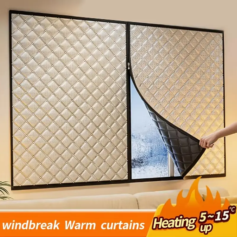 Zippered Winter Curtains – Insulated, Windproof, Sealed Windows, Cold-Proof, Shading & Sound-Reducing, Interior Decorations