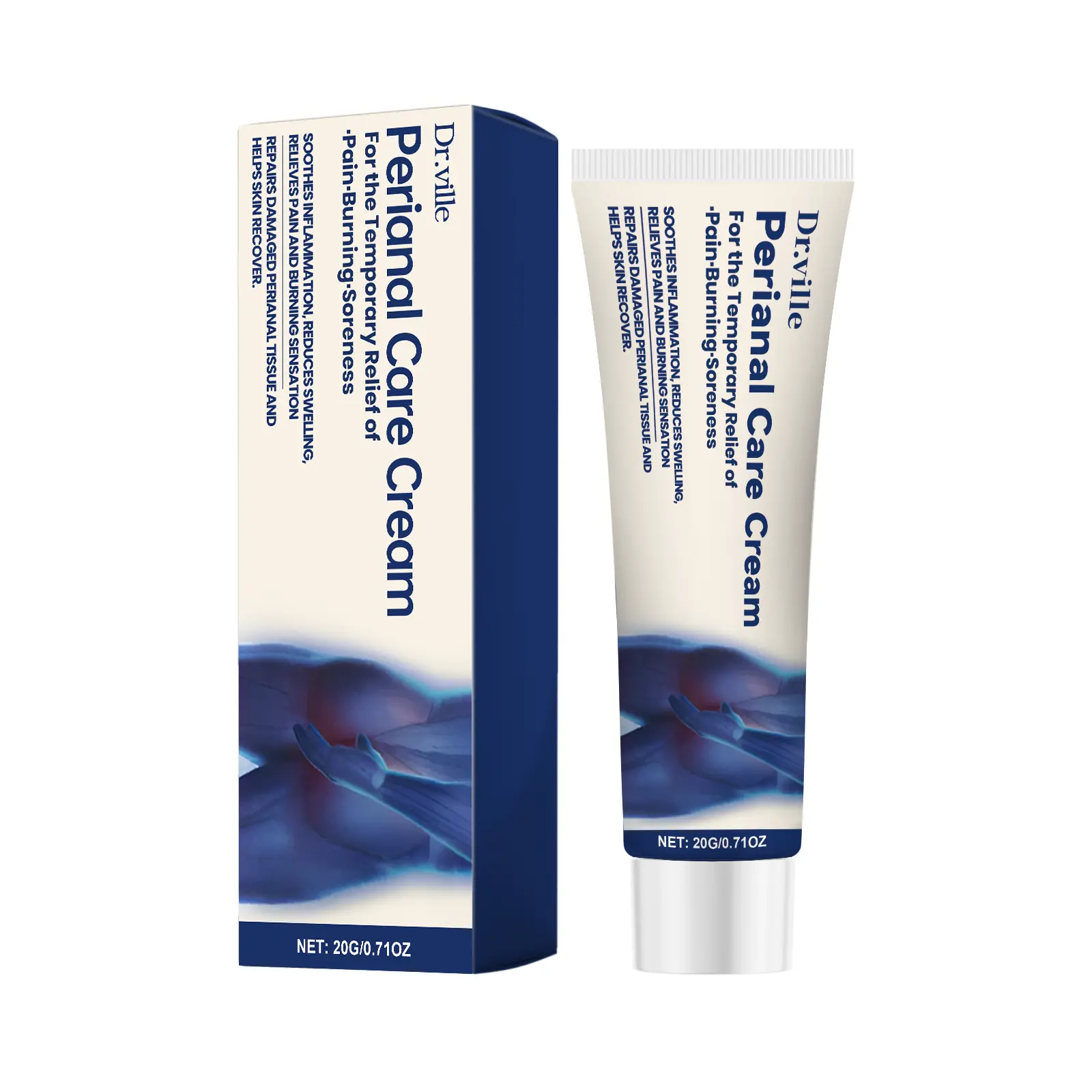 【Premium Ingredients】Dr.ville Anal Skin Comfort Cream, Natural Botanical Blend for Gentle Daily Care, Non-Irritating Sensitive Skin Support for Lasting Relief  20g-A