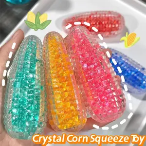 Cute and colorful slow-rebound pearl super-soft crystal simulation finger toy, popping corn-shaped pearl squeeze toy, children's toy