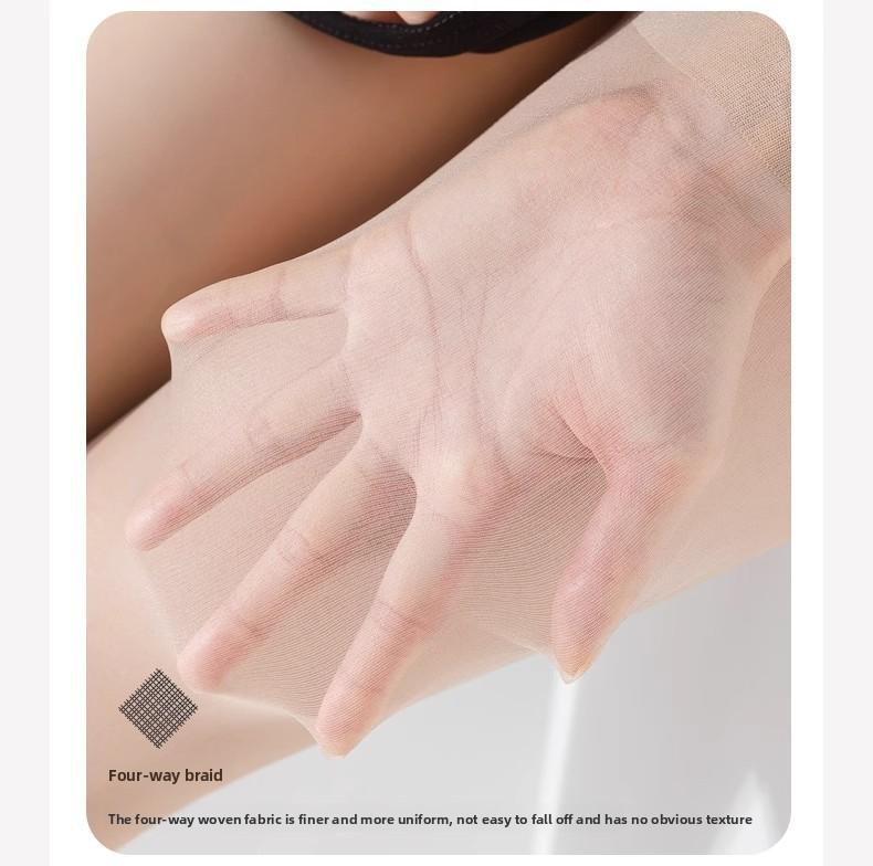 (White Swan Series ‌ ) Women's Ultra-Thin, Snag-Resistant, Nude-Colored Pineapple-Textured Tights, Bare-Leg Illusion, 0D Sheer Pantyhose, Non-Slip Waistband, for Spring and Summer