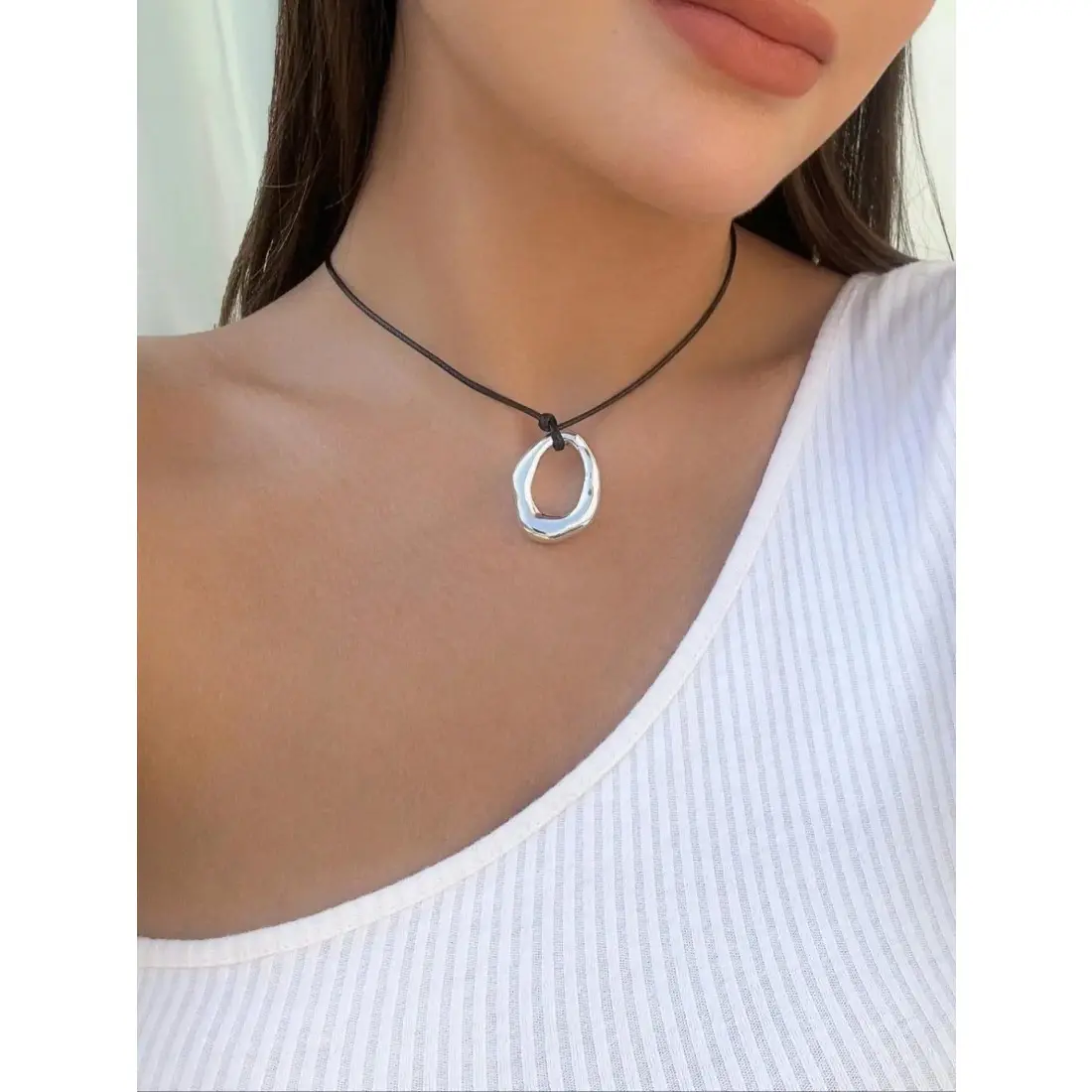 Minimalist Acrylic Geometry Design Pendant Necklace - Unisex Fashion Accessory for Women, Party & Daily Streetwear Decor, Birthday Gift, Necklaces, Accessories For Women, All Seasons, Casual, Crafted With Acryl