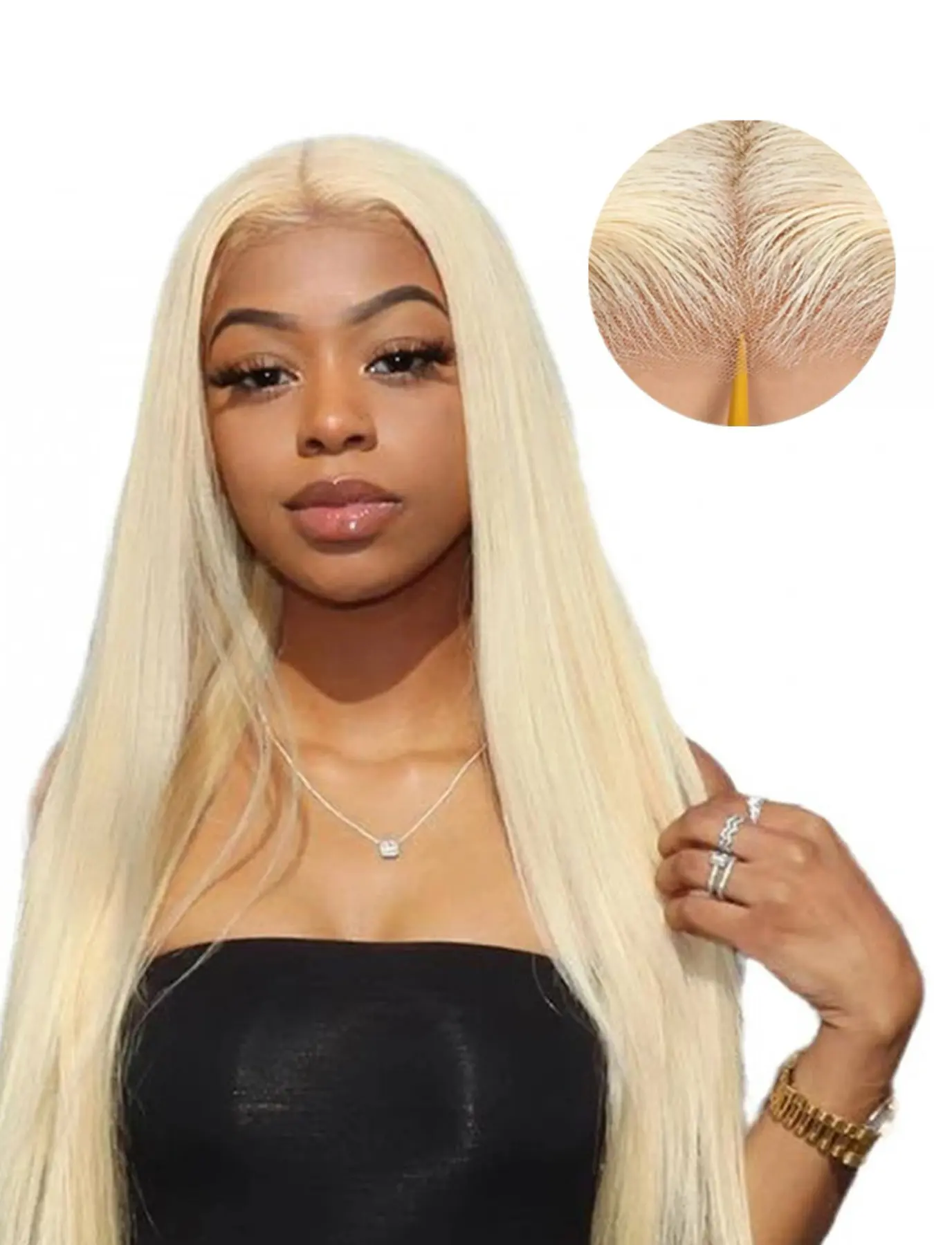 Straight 613 Colored HD Lace Frontal Glueless Part Wig Honey Blonde Lace Front Wig Human Hair Ready To Wear Pre Plucked 5X5 Lace Closure Wig