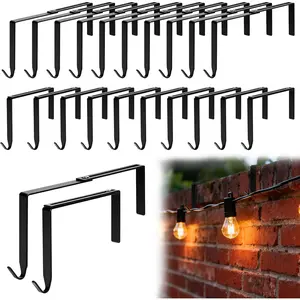 Adjustable Outdoor Light Hooks, 10pcs No Drill Metal Hangers for 3.2-6.1 Inch Concrete Wall Cinder Block Fences Brick Walls Hangers Outside Hanging Rope Lights Cable Cord Holders Organizerfidget toys